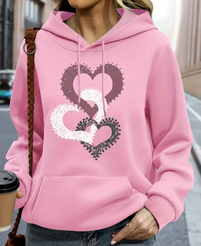 2024 Noua modă pentru femei, îmbrăcăminte lejeră, subțire, cu glugă, din fleece, top pentru femei, modă elegantă, imprimare, maree