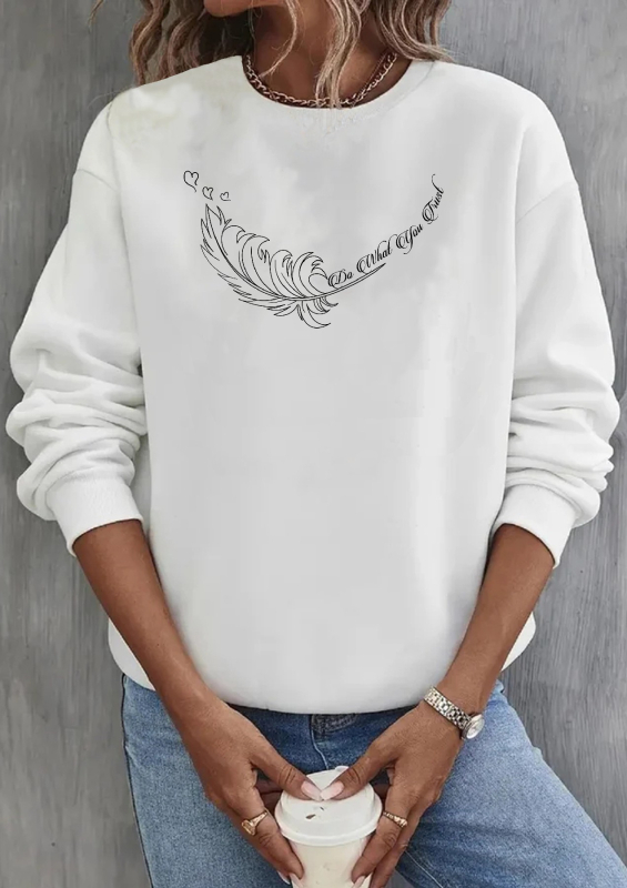 Pulover european și american 2023, distractiv, cu mânecă lungă, cu pene largi, la modă, imprimat, cu guler rotund