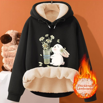 Muška jesensko-zimska majica s kapuljačom od janjeće kože, nova odjeća za parove, široka, plus size, podstavljena flisom, zadebljana topla ležerna jakna