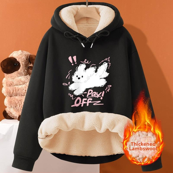 Muška jesensko-zimska majica s kapuljačom od janjeće kože, nova odjeća za parove, široka, plus size, podstavljena flisom, zadebljana topla ležerna jakna