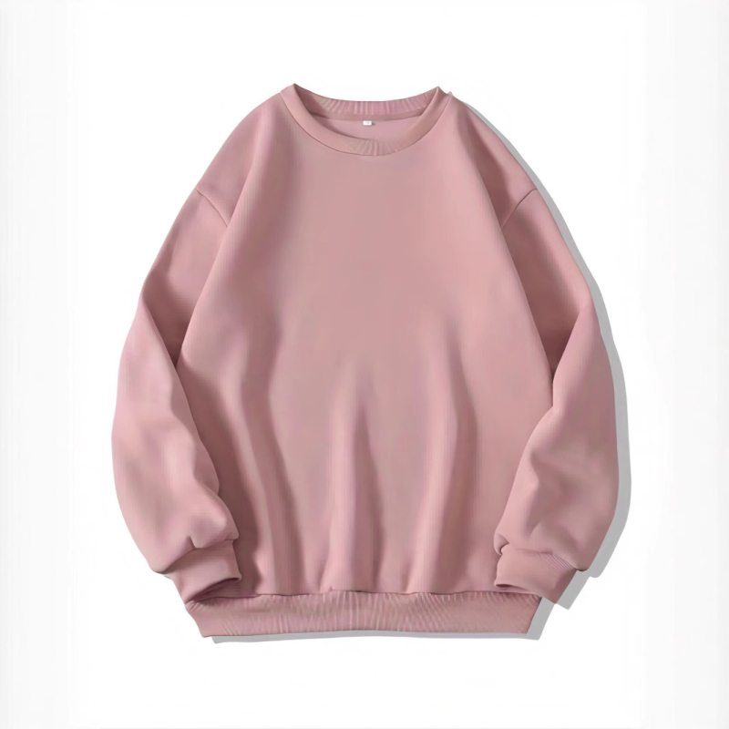 Hanorac cu maneci lungi și guler rotund, asortat, de culoare solidă, pentru toamnă și iarnă, îmbrăcăminte pentru femei, albastru deschis