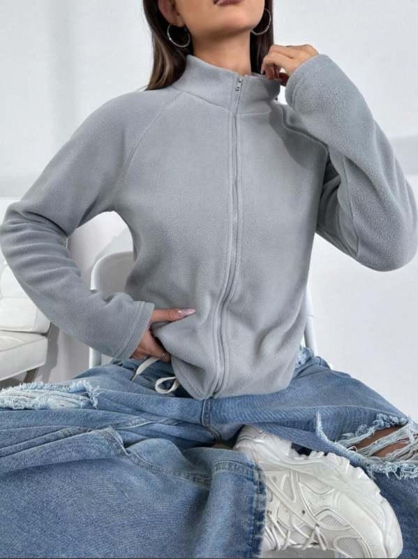 Comerț exterior european și american transfrontalier Stație independentă Amazon 2024 nou pulover cu fermoar pentru femei, toamnă și iarnă, cardigan din fleece polar