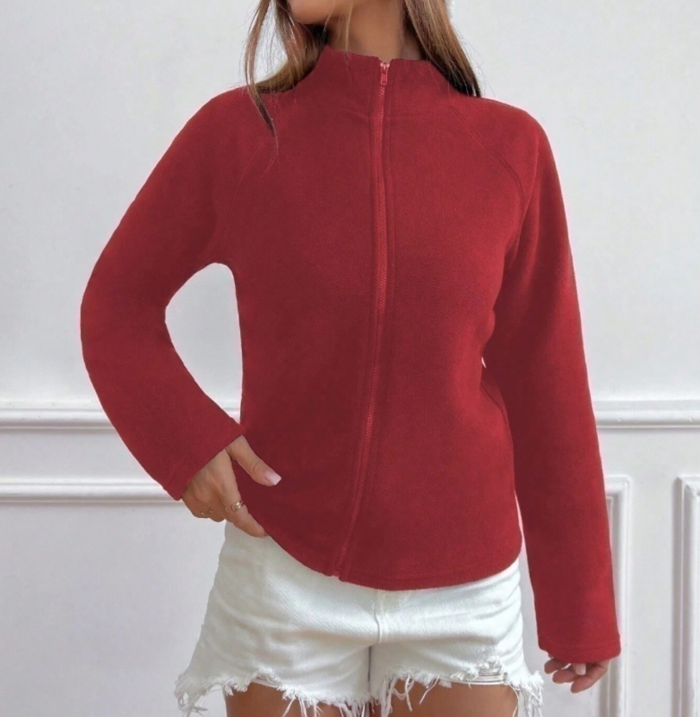 Comerț exterior european și american transfrontalier Stație independentă Amazon 2024 nou pulover cu fermoar pentru femei, toamnă și iarnă, cardigan din fleece polar