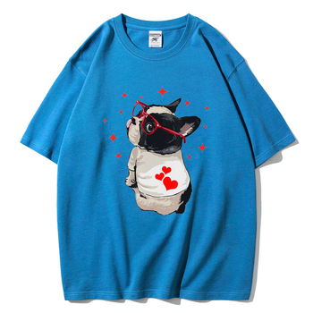 Tricou de vară pentru femei, cu mânecă scurtă, stil britanic, drăguț desen animat Fadou Puppy, comerț exterior transfrontalier, en-gros