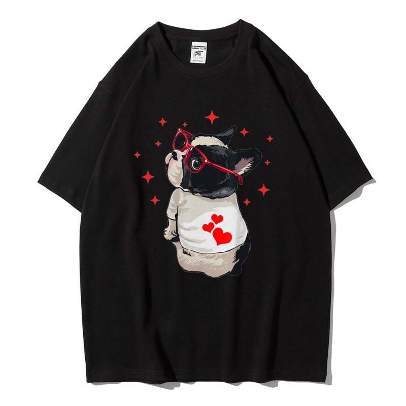 Tricou de vară pentru femei, cu mânecă scurtă, stil britanic, drăguț desen animat Fadou Puppy, comerț exterior transfrontalier, en-gros