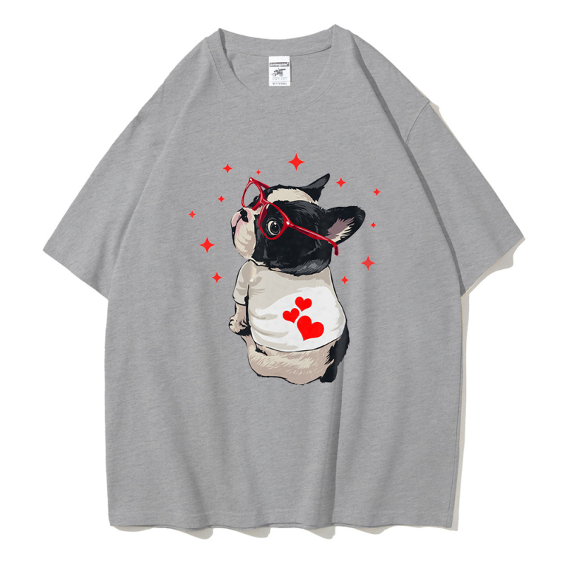 Tricou de vară pentru femei, cu mânecă scurtă, stil britanic, drăguț desen animat Fadou Puppy, comerț exterior transfrontalier, en-gros