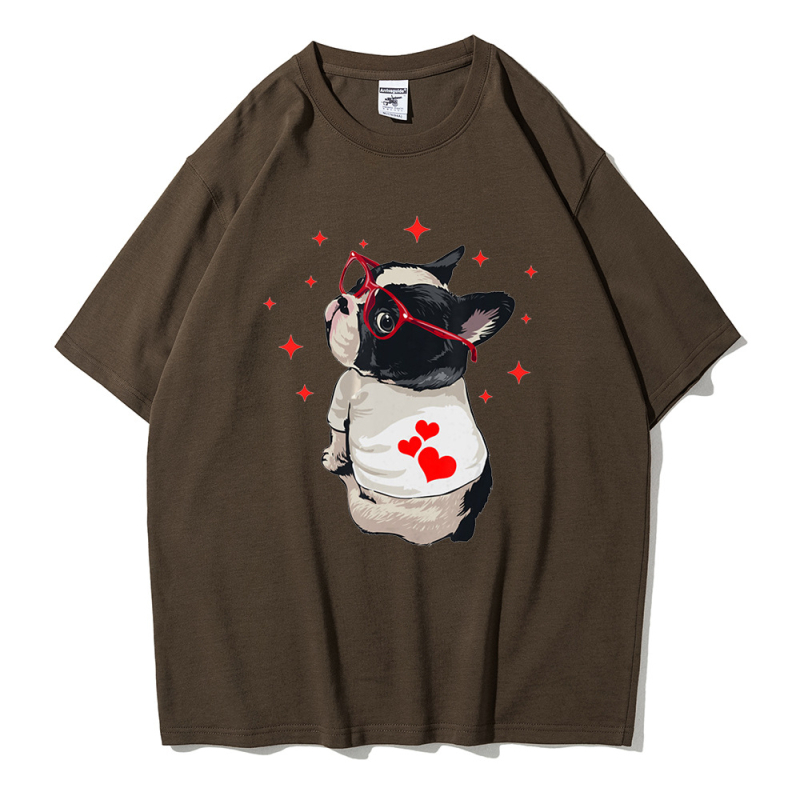 Tricou de vară pentru femei, cu mânecă scurtă, stil britanic, drăguț desen animat Fadou Puppy, comerț exterior transfrontalier, en-gros