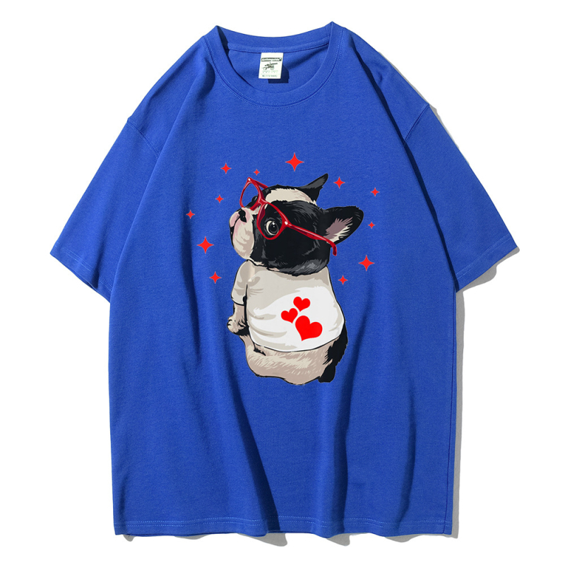 Tricou de vară pentru femei, cu mânecă scurtă, stil britanic, drăguț desen animat Fadou Puppy, comerț exterior transfrontalier, en-gros