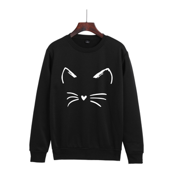 2021 új, határokon átnyúló, európai és amerikai rajzfilmmacska-mintás, lezser trendi, kerek nyakú férfi és női ruházati gyártók nagykereskedelme