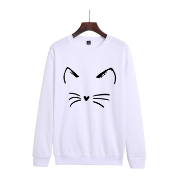 2021 нови трансгранични европейски и американски производители на мъжки и дамски дрехи с щампа на котки с анимационни филми и ежедневна тенденция с кръгло деколте