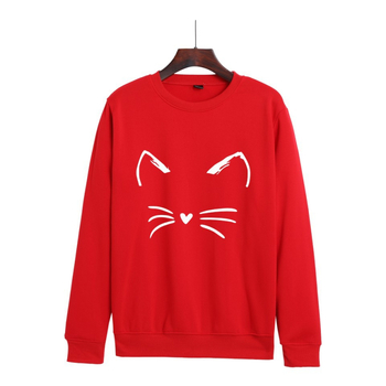 2021 нови трансгранични европейски и американски производители на мъжки и дамски дрехи с щампа на котки с анимационни филми и ежедневна тенденция с кръгло деколте