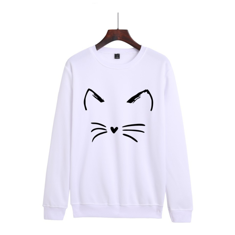 2021 új, határokon átnyúló, európai és amerikai rajzfilmmacska-mintás, lezser trendi, kerek nyakú férfi és női ruházati gyártók nagykereskedelme