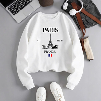 Трансгранична модна дамска качулка с качулка Париж Франция Айфелова кула печат