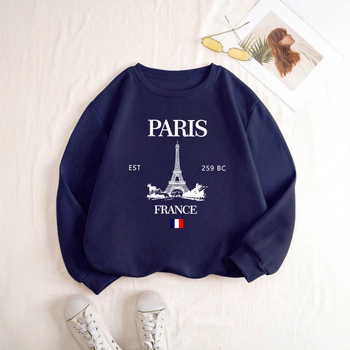 Трансгранична модна дамска качулка с качулка Париж Франция Айфелова кула печат