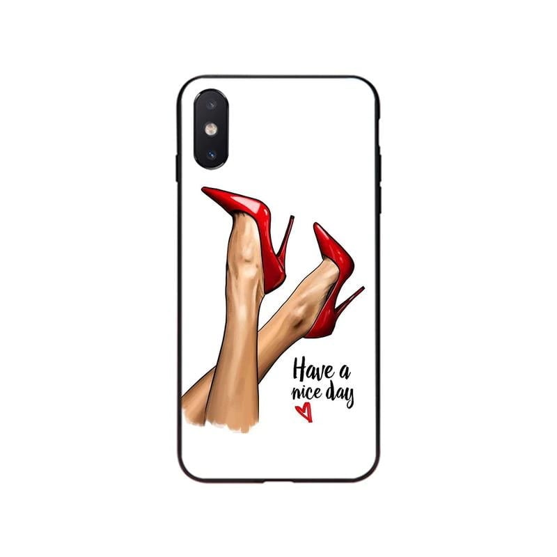 Potrivit pentru iPhone 15Promax Export Carcasă de telefon mobil elegantă cu tocuri înalte roșii de prințesă 14Plus