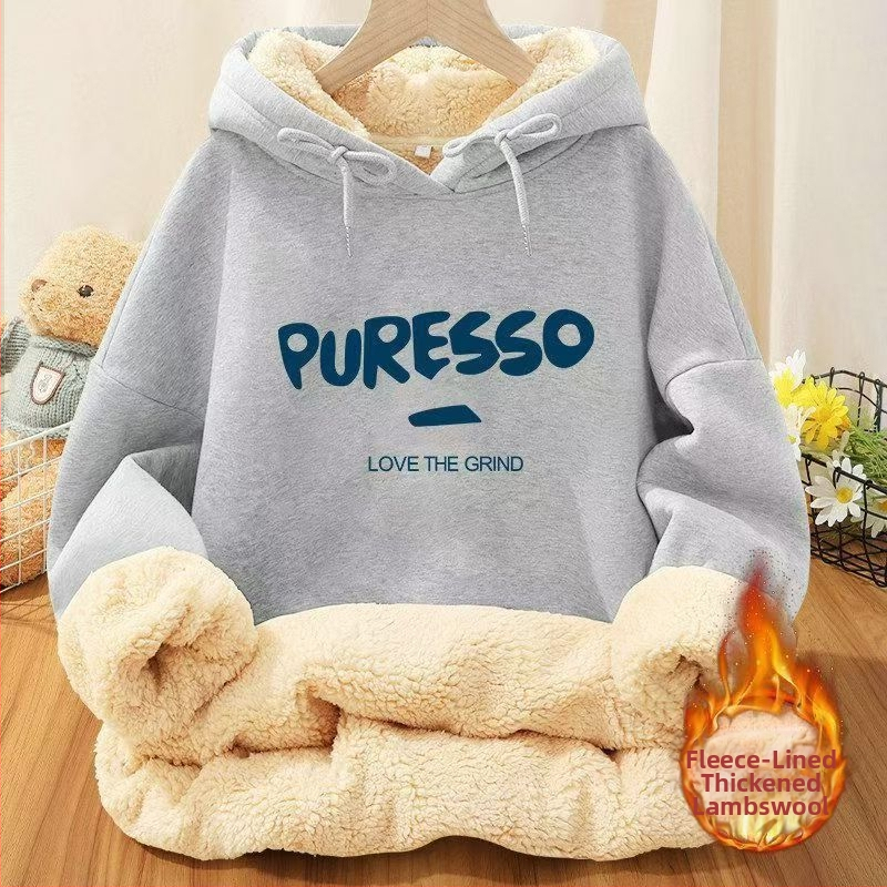 Nova zimska majica s kapuljačom od janjeće vune s flis podstavom, plus size, za muškarce i žene, ležerna zimska odjeća 1/2