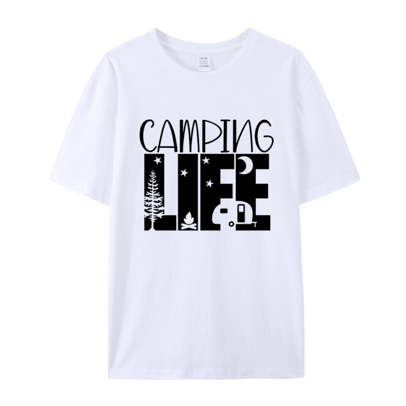 Amazon plus size ženska odjeća Kampiranje Europska i američka vanjska trgovina majica s otiskom slova ženska ljetna pamučna bluza kratkih rukava