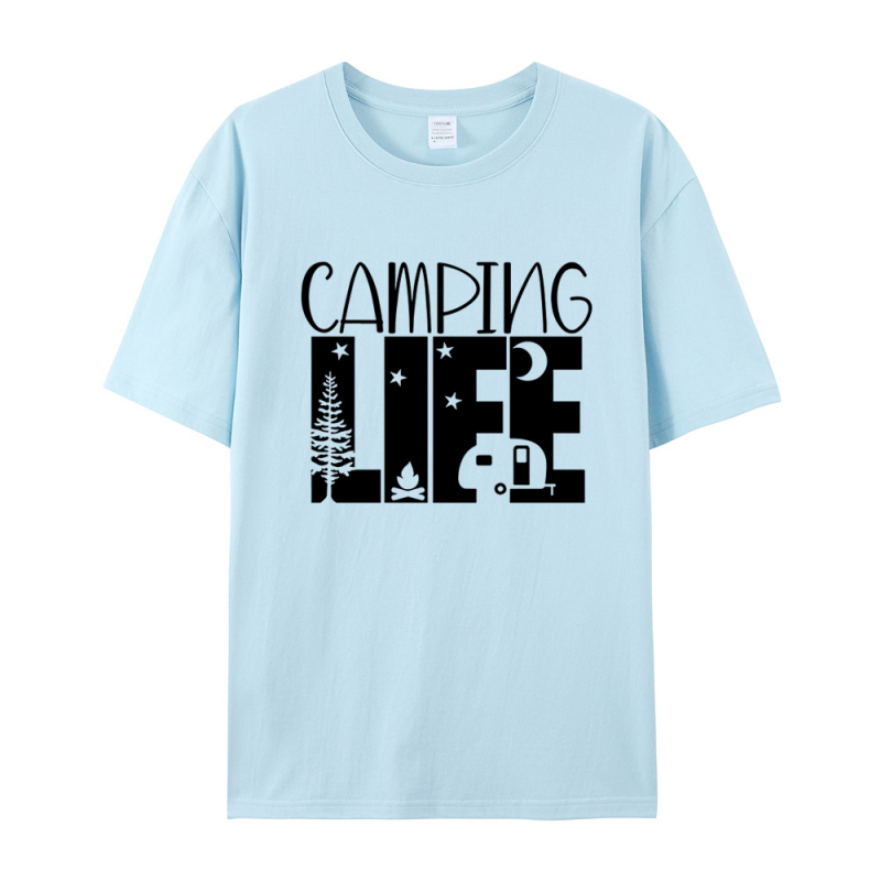 Amazon plus size ženska odjeća Kampiranje Europska i američka vanjska trgovina majica s otiskom slova ženska ljetna pamučna bluza kratkih rukava
