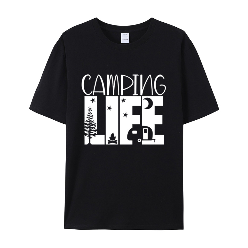Amazon plus size ženska odjeća Kampiranje Europska i američka vanjska trgovina majica s otiskom slova ženska ljetna pamučna bluza kratkih rukava