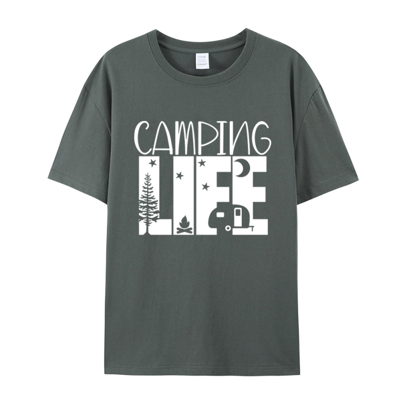 Amazon plus size ženska odjeća Kampiranje Europska i američka vanjska trgovina majica s otiskom slova ženska ljetna pamučna bluza kratkih rukava