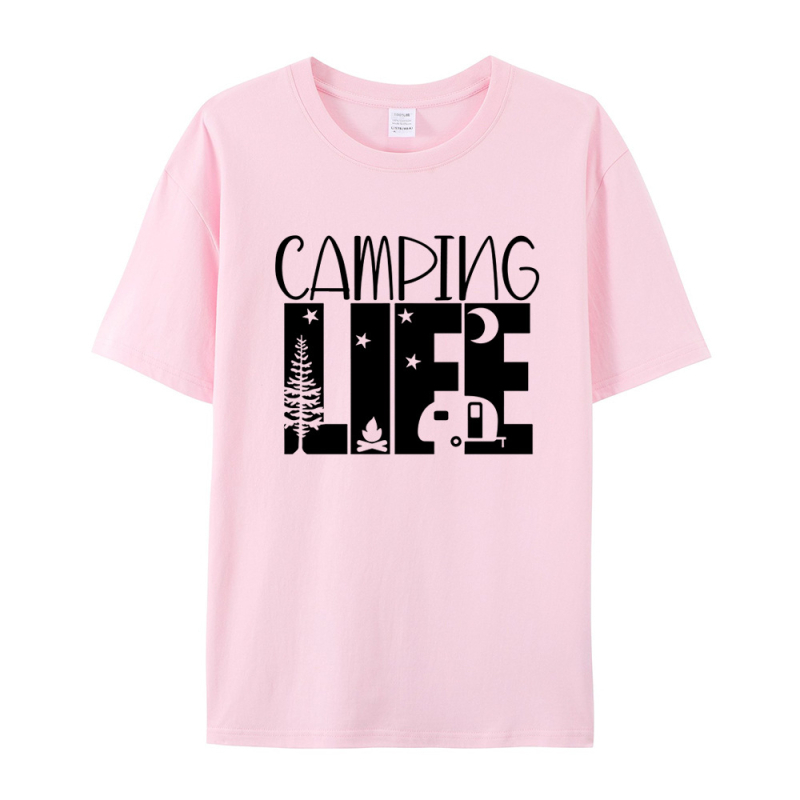 Amazon plus size ženska odjeća Kampiranje Europska i američka vanjska trgovina majica s otiskom slova ženska ljetna pamučna bluza kratkih rukava