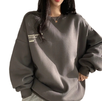 Veľkoobchodný sveter v kórejskom štýle, dámsky americký štýl, 2023, nový dámsky jarný, jesenný a zimný, nadrozmerný, plus size, voľné módne značkové oblečenie s flísovou podšívkou