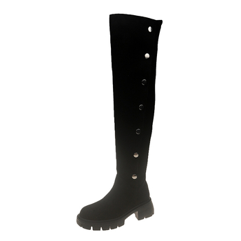 Dámske čižmy nad kolená, hrubé nohavice, zoštíhľujúce čižmy s hrubým podpätkom, elastické čižmy, vysoké čižmy pre bacuľaté dievča, veľké čižmy, dámske čižmy