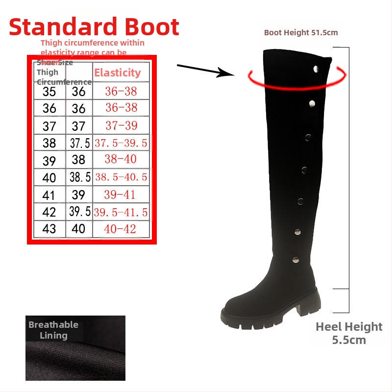 Dámske čižmy nad kolená, hrubé nohavice, zoštíhľujúce čižmy s hrubým podpätkom, elastické čižmy, vysoké čižmy pre bacuľaté dievča, veľké čižmy, dámske čižmy