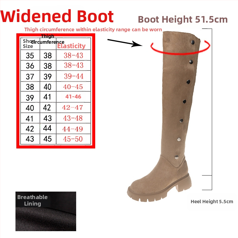 Dámske čižmy nad kolená, hrubé nohavice, zoštíhľujúce čižmy s hrubým podpätkom, elastické čižmy, vysoké čižmy pre bacuľaté dievča, veľké čižmy, dámske čižmy