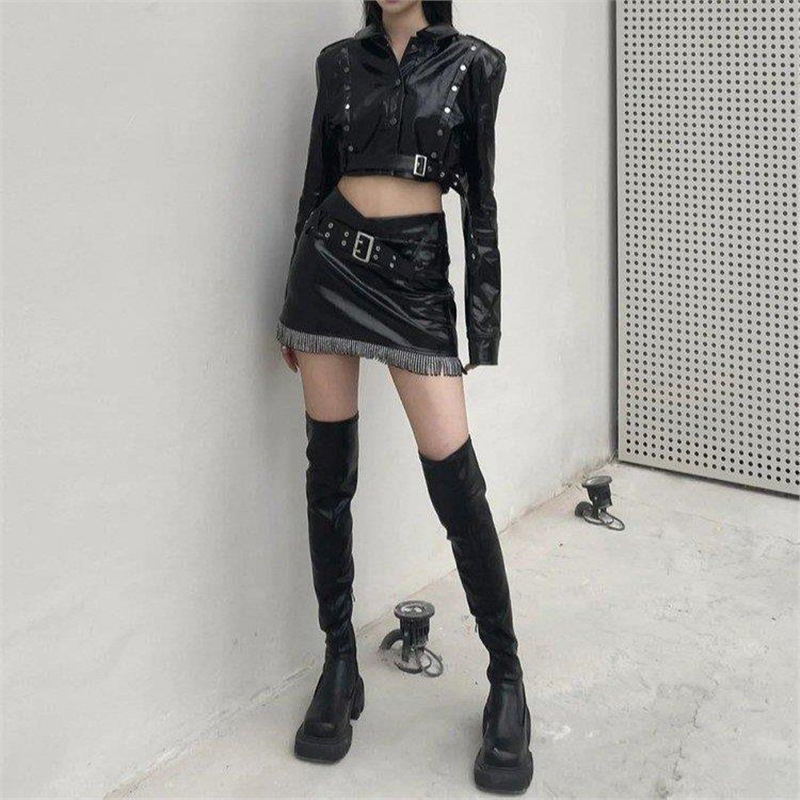 Rastezljive čizme preko koljena s visokom petom za žene, zima 2025., nove europske i američke čizme od brušene kože s debelim potplatom i četvrtastim vrhom za mršavljenje, svestrane modne čizme