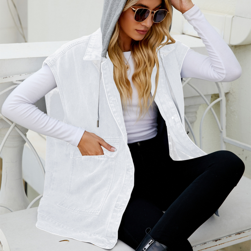 Euroopa ja Ameerika piiriülene Amazoni uus teksariidest vest naistele eBay suvine moesuund teksariidest varrukateta vest