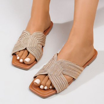 Popularne papuče iz 2025., ekskluzivne za europski i američki izvoz, nove ženske ravne sandale s niskom petom, lagane, za proljeće i ljeto