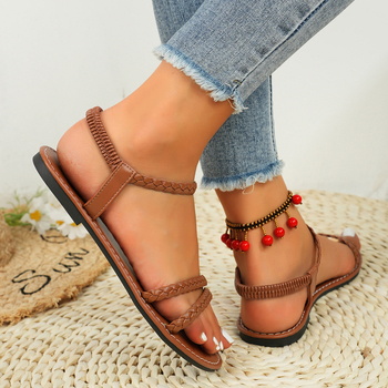 Γυναικεία και γυναικεία παπούτσια, μοντέρνα γιορτινά παπούτσια υψηλής αισθητικής, με επίπεδη σόλα και τακούνι, slip flops, slim εμφάνιση για ταξίδια, άνετα σανδάλια για εξωτερικές εμφανίσεις