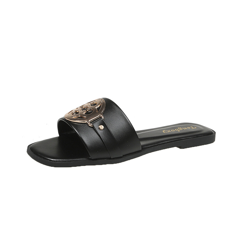 Papuče za žene, ljetna vanjska odjeća 2025., nove modne ravne cipele s donjim dijelom, udobne vilinske cipele sa suknjom, svestrane plisirane japanke