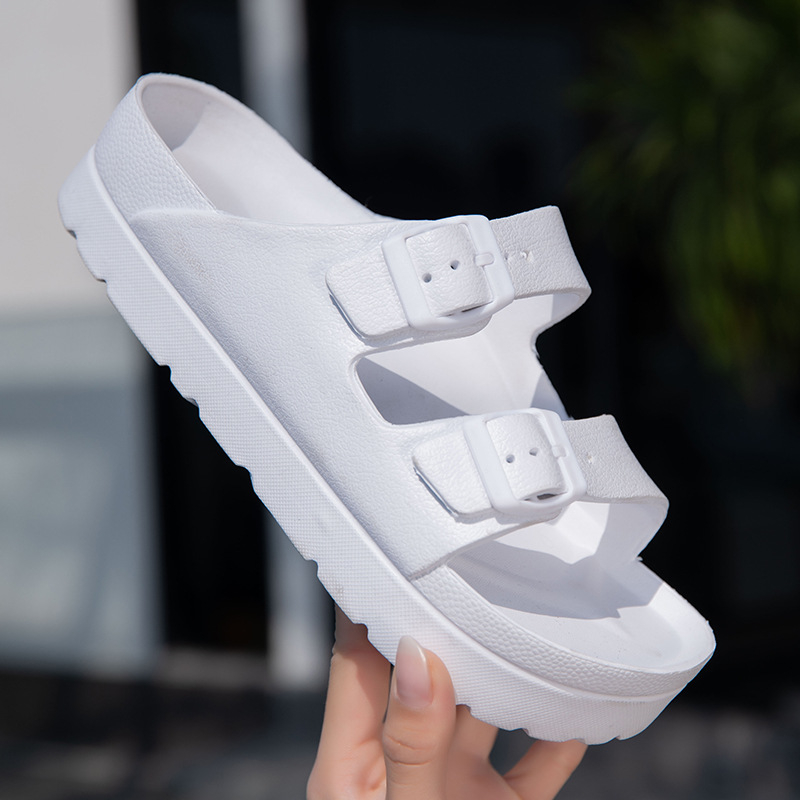 Dámske topánky 2023 Letné nové módne vrchné oblečenie s hrubou podrážkou, protišmykové, zvýšené Boken papuče, ležérne plážové sandále