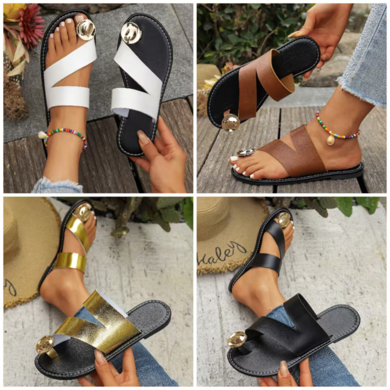 Afričke papuče s ravnim dnom za žene, ljeto 2025., nove lagane papuče s okruglim dnom, veleprodaja papuča