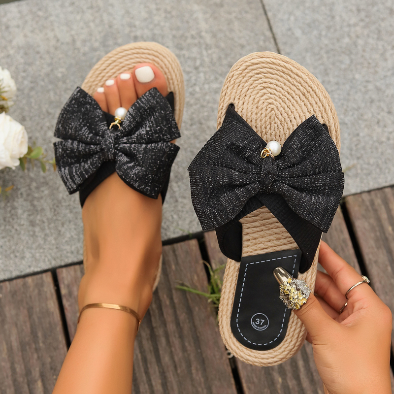 Papuci de damă de dimensiuni mari, cu o singură linie, din cânepă, cu talpă mare, cu flori mari, la modă, casual, pentru exterior, Temu, vânzare fierbinte