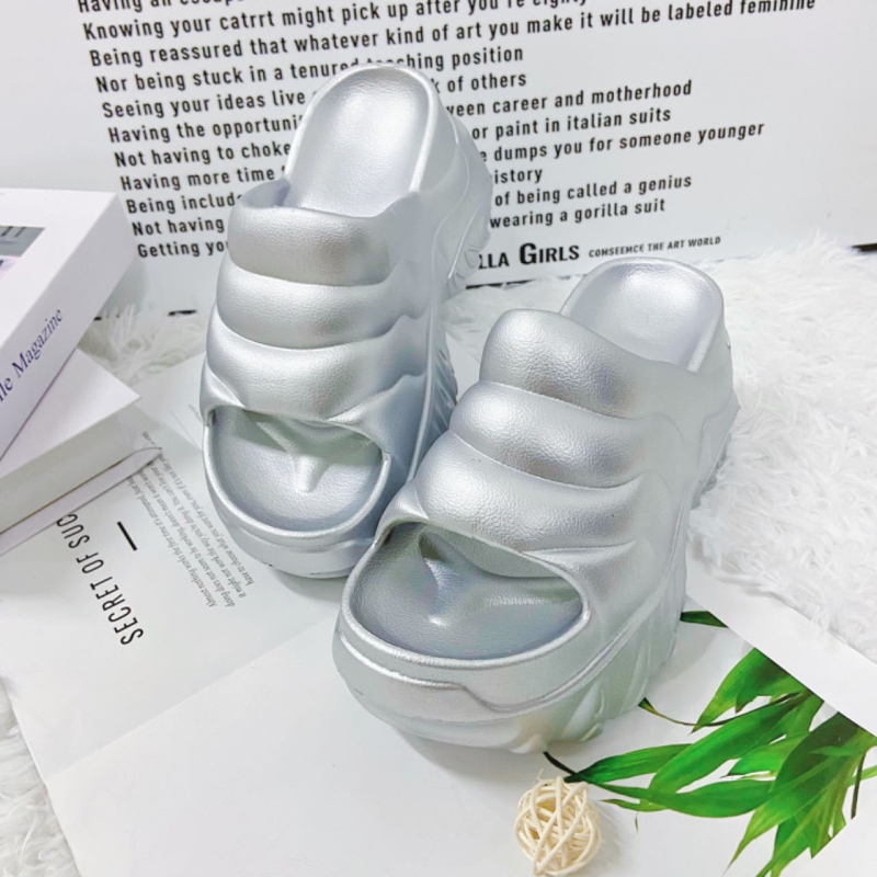 Nové papuče na vysokom podpätku 2024, nová móda, hrubé dno, internetové slávne papuče, 10 cm, dámske papuče, vrchné oblečenie