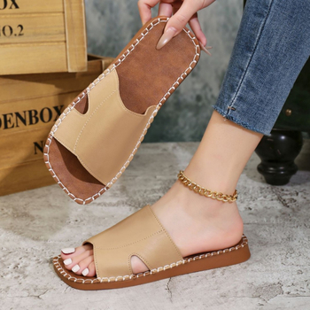 Pantofi de plajă cu gură de pește, cu fund plat, mărime plus, pentru femei, transfrontalieri, cu pantofi de damă, 2025, confortabili, pentru exterior, cu pantofi de damă