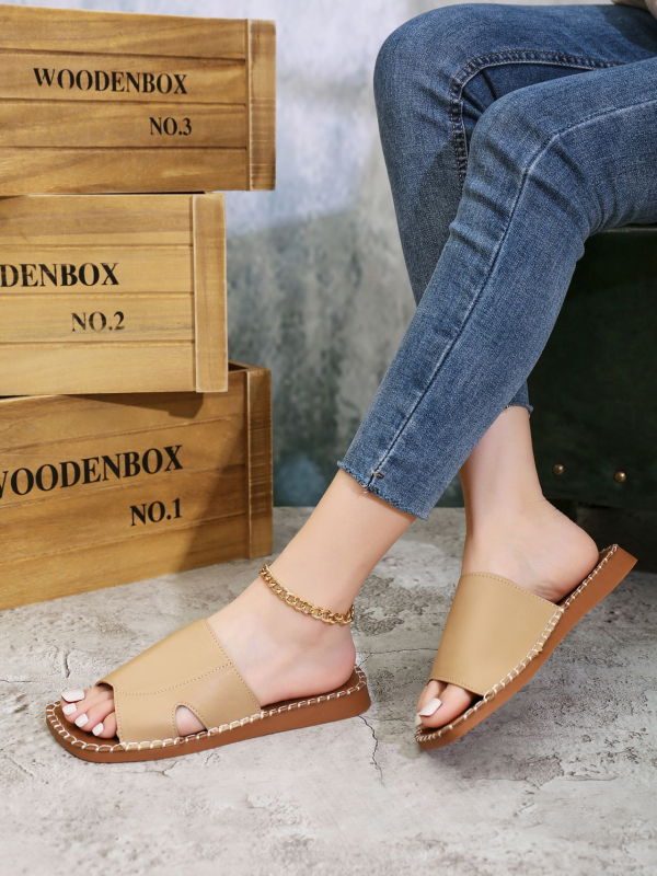 Pantofi de plajă cu gură de pește, cu fund plat, mărime plus, pentru femei, transfrontalieri, cu pantofi de damă, 2025, confortabili, pentru exterior, cu pantofi de damă