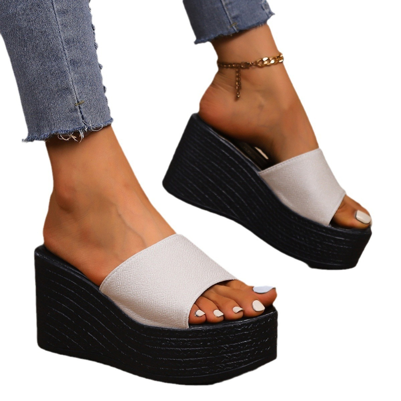 Ženske papuče s debelim dnom, okruglim prstima i otvorenim prstima u europskom i američkom stilu, ležerne sandale s platformom i jednobojnim dnom, Amazon