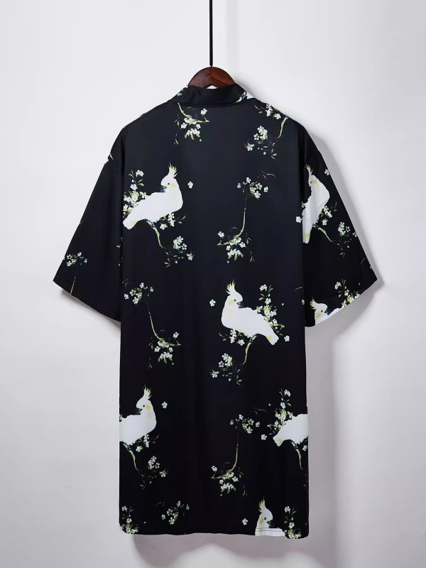 Jauns 2024. gada Amazon ķīniešu stila vīriešu un sieviešu garais dzērvju apdrukas saules aizsardzības Han dinastijas kardigans pāriem, brīvs apmetnis