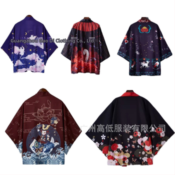 2024 Amazon Cross-border Ново японско анимационно 3D отпечатано кимоно за мъже и жени, наметало, връхно облекло, пижами, кардигани, лято