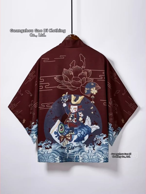 2024 Amazon Cross-border Ново японско анимационно 3D отпечатано кимоно за мъже и жени, наметало, връхно облекло, пижами, кардигани, лято