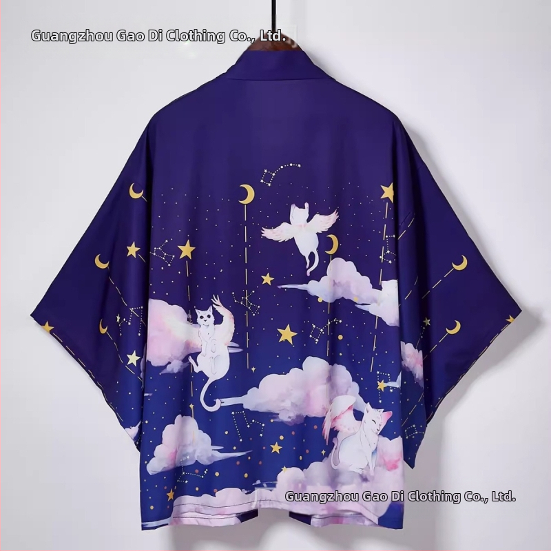 2024 Amazon Cross-border Ново японско анимационно 3D отпечатано кимоно за мъже и жени, наметало, връхно облекло, пижами, кардигани, лято