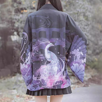 Karšto pardavimo kiniško stiliaus drakono totemo krano fenikso Luano paukščio plunksnos megztas megztinis kasdieniam kimono apsiaustui laisvam chalatui