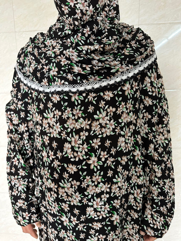 pluss-suuruses mugav hingav naisterõivaste mosleminaiste traditsiooniline pitsiline müts ühes tükis palvekleit mood trükitud kleit