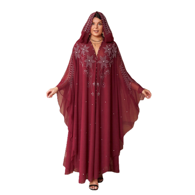 Haljine u afričkom i europskom stilu iz prekogranične perspektive, haljine od bisernog šifona, ukrašene cirkonima i perlicama, haljine od šifona direktno iz tvornice na zalihi