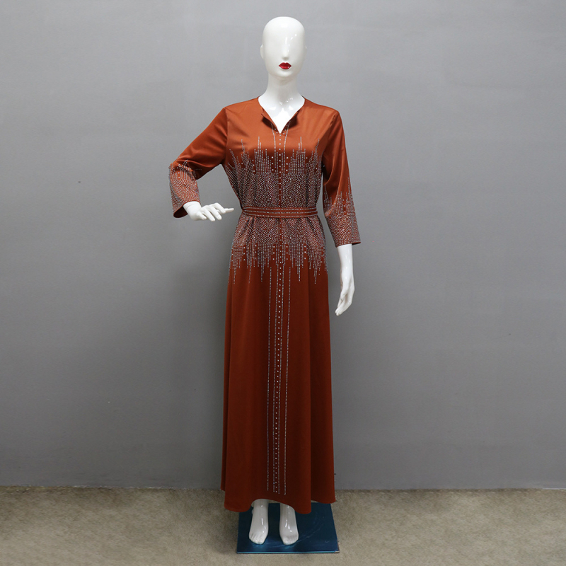 XQY500247 Piiriülene Amazonase Lähis-Ida moslemi sepistatud kleit kleit Rhinestones õhtusöögirüü