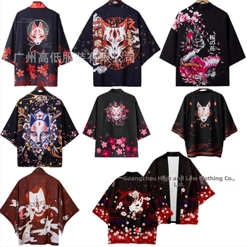 Jauna, pārrobežu stila Fox sērijas kimono 3D drukāta, brīvi pieguļoša apmetņa pidžama, kas piemērota vairākiem gadalaikiem